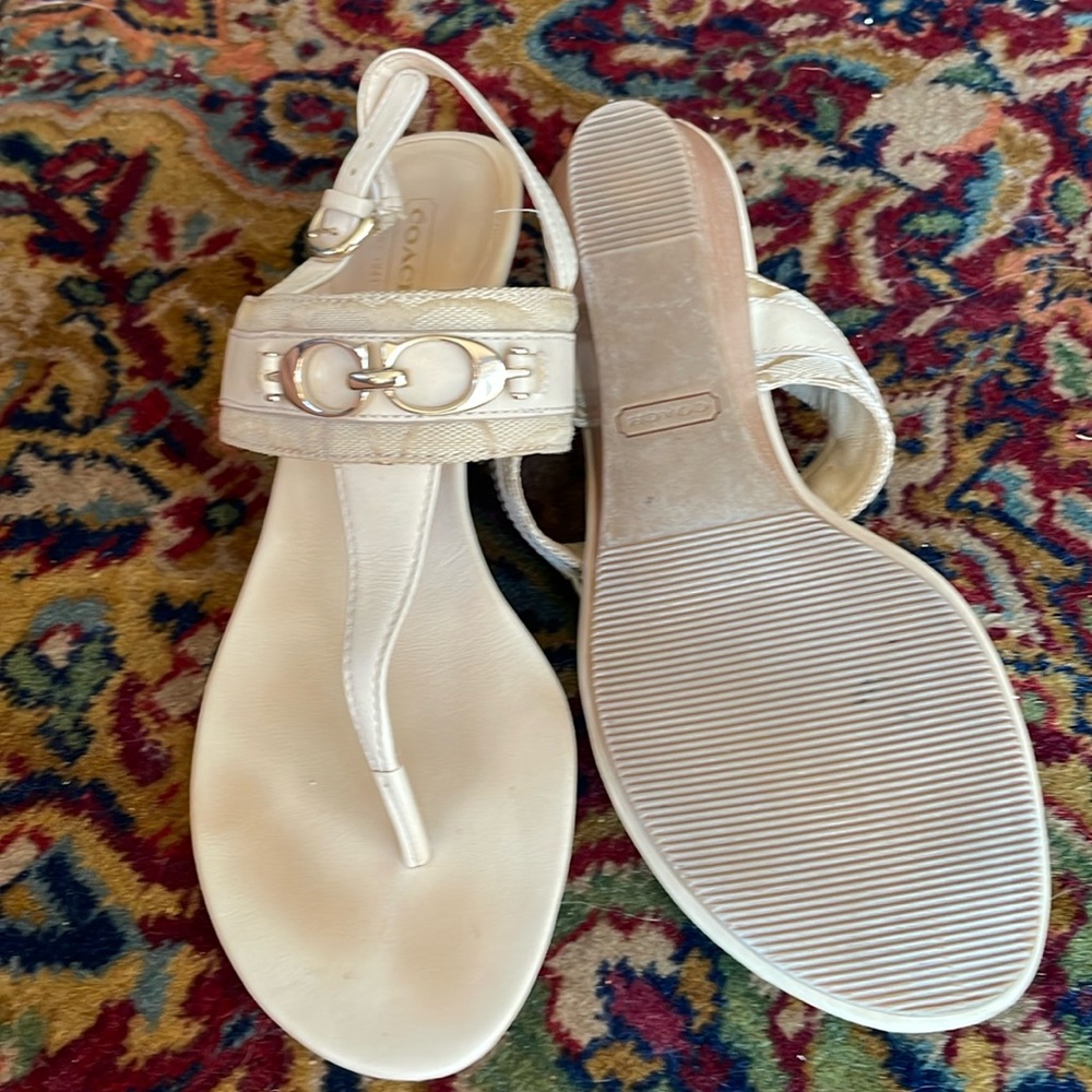 Coach sandals cream color size 8